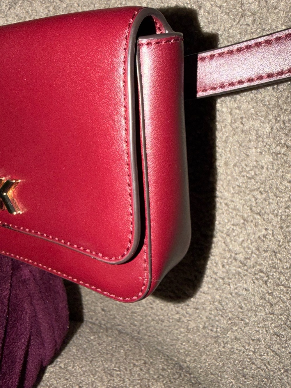 Michael Kors Crimson Leather Crossbody Bag